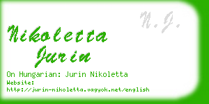 nikoletta jurin business card